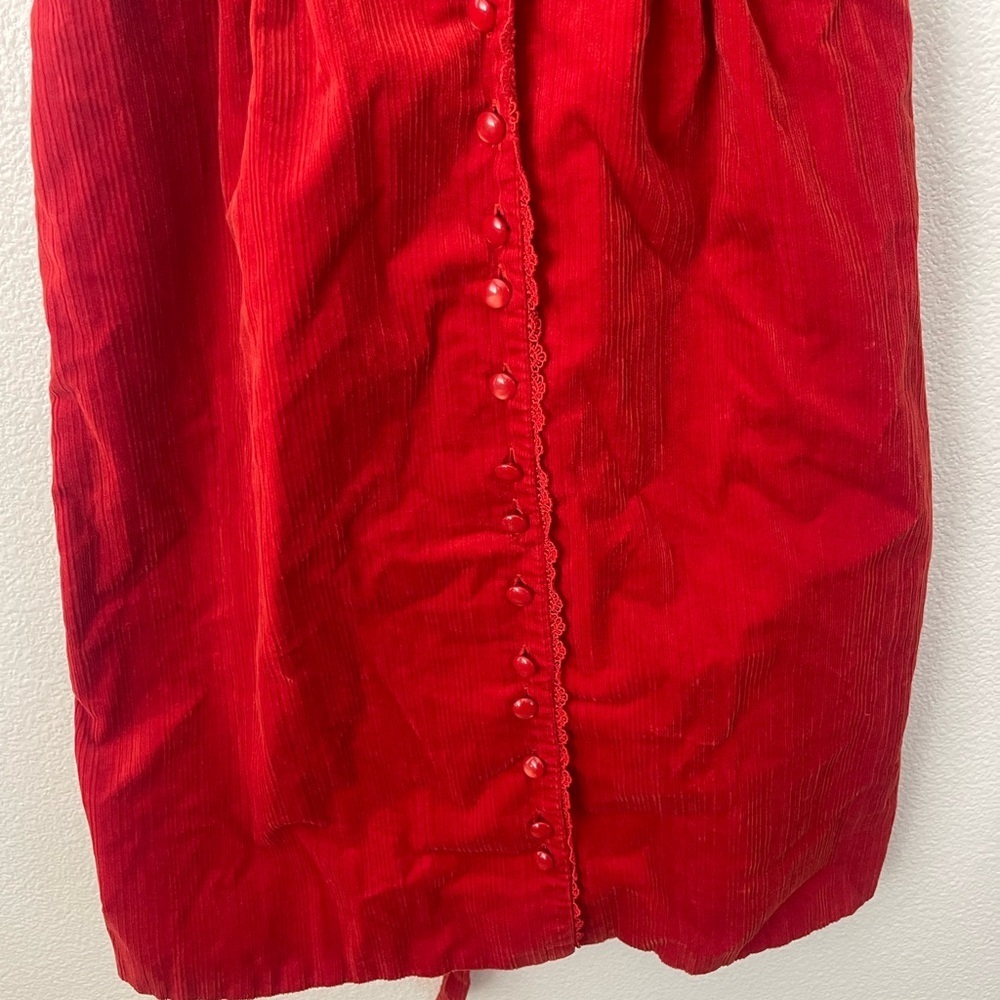 Maeve Y2K retro Vintage Goth Victorian Red Corduroy Dress Holiday /Party Sz 4 - Picture 3 of 10